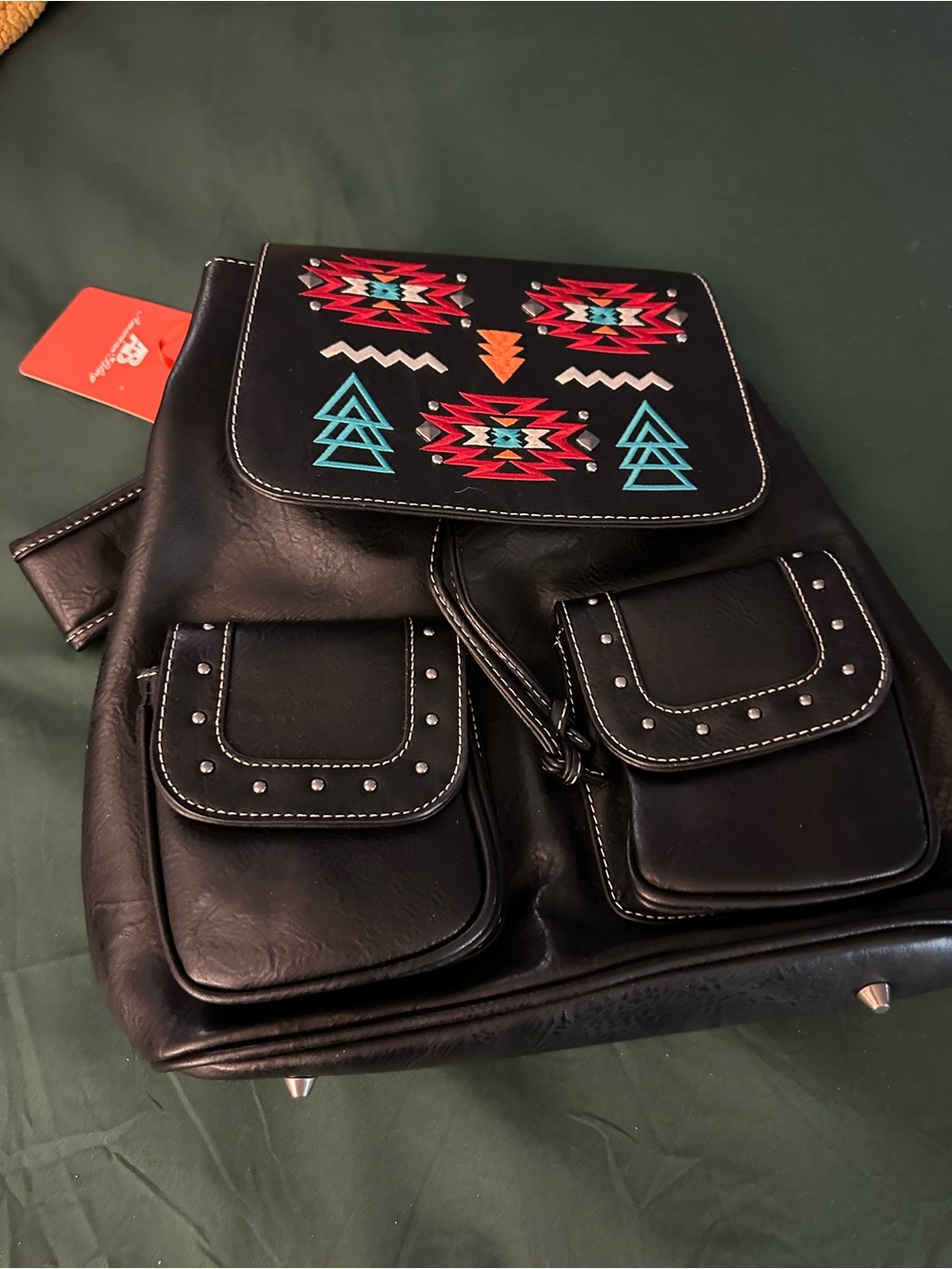 Wrangler Southwestern Embroidered Backpack and Matching Wallet Set.